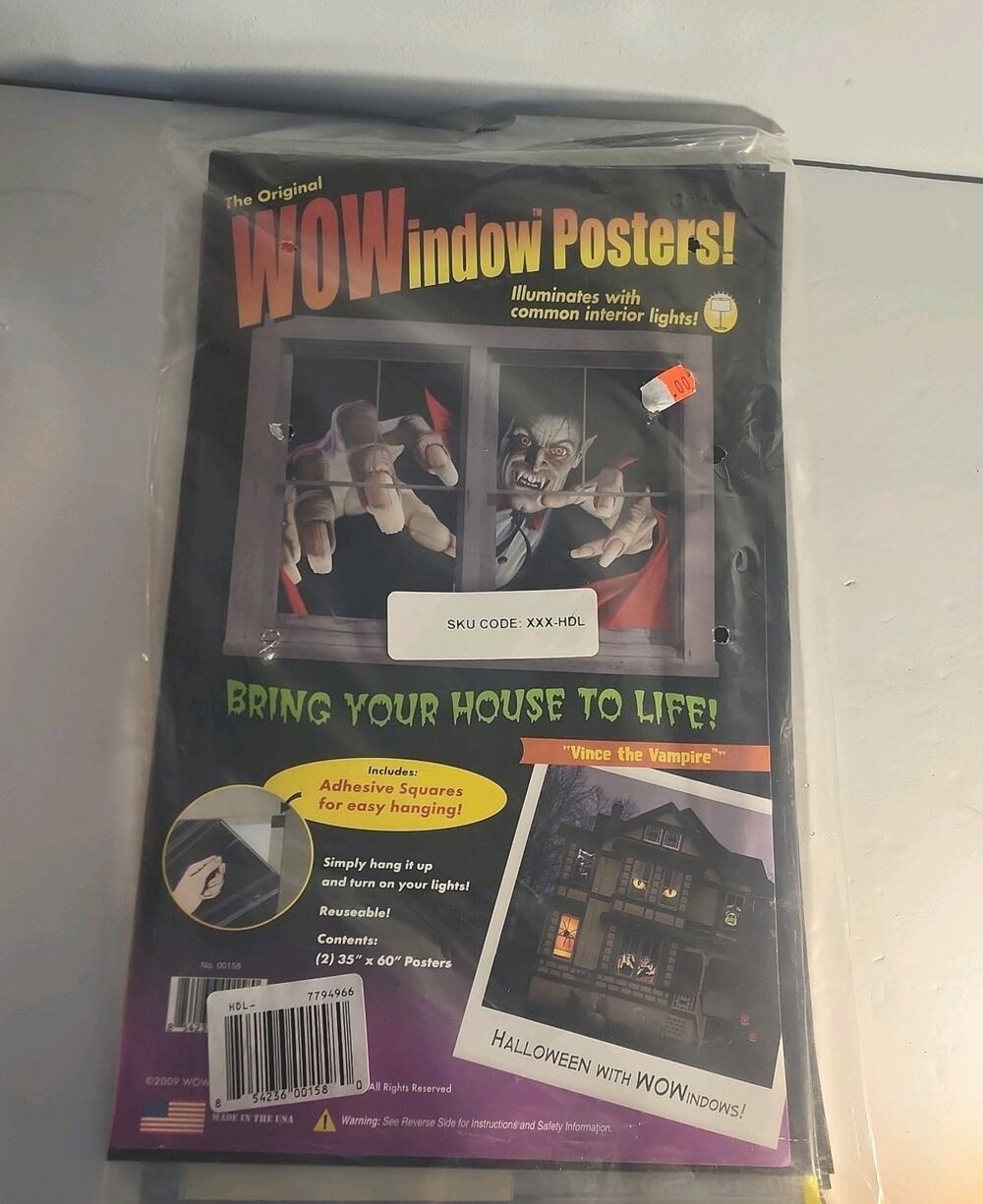WOWindow Posters! (2) Vince The Vampire 35" x 60" Halloween Decor Poster Y2K NEW